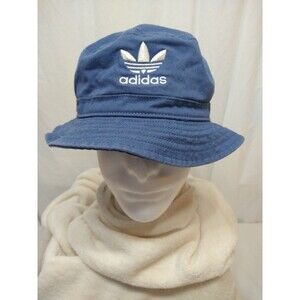 Adidas Trefoil Embroidered Logo Blue Bucket Hat Cap One Size OSFA Sporty Hip Hop